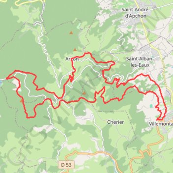 Itinéraire Randonnée Villemontoise - Villemontais, distance, dénivelé, altitude, carte, profil, trace GPS