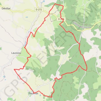 Itinéraire Un rendez-vous avec la nature - Paulhiac, distance, dénivelé, altitude, carte, profil, trace GPS