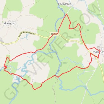 Itinéraire Raquettes - Puech del pont, distance, dénivelé, altitude, carte, profil, trace GPS