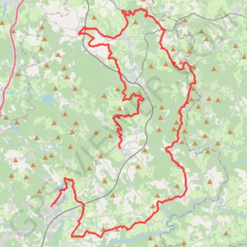 Itinéraire Tour des Monts d'Ambazac. De La Jonchère-Saint-Maurice à Ambazac (Haute-Vienne), distance, dénivelé, altitude, carte, profil, trace GPS