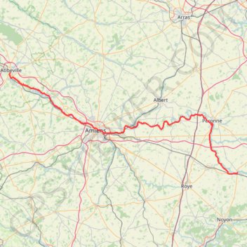 Itinéraire La traversée de la Somme par le chemin de halage, distance, dénivelé, altitude, carte, profil, trace GPS