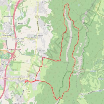 Itinéraire Trou de l'agneau, distance, dénivelé, altitude, carte, profil, trace GPS
