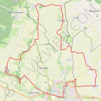 Itinéraire Au fil des chemins du Saosnois, distance, dénivelé, altitude, carte, profil, trace GPS