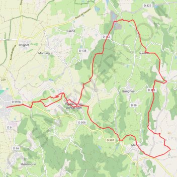 Itinéraire Randonnée autour de Bongheat - Billom, distance, dénivelé, altitude, carte, profil, trace GPS