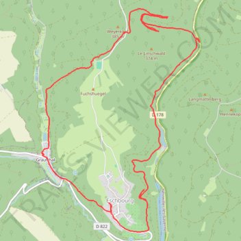 Itinéraire Eschbourg - Graufthal, distance, dénivelé, altitude, carte, profil, trace GPS