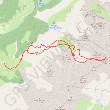 Itinéraire L'Ambrevetta à partir des Confins, distance, dénivelé, altitude, carte, profil, trace GPS