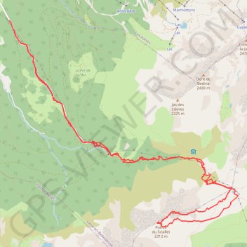 Itinéraire Pointe du Sifflet depuis Prabert (Belledonne), distance, dénivelé, altitude, carte, profil, trace GPS