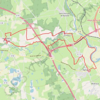 Itinéraire Boucle de l'eau plate - Pommiers-en-Forez, distance, dénivelé, altitude, carte, profil, trace GPS