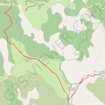 Itinéraire Montagne d'Angèle, distance, dénivelé, altitude, carte, profil, trace GPS