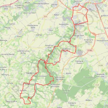 Itinéraire Ifs - rives de l'Orne - Grimbosq, distance, dénivelé, altitude, carte, profil, trace GPS