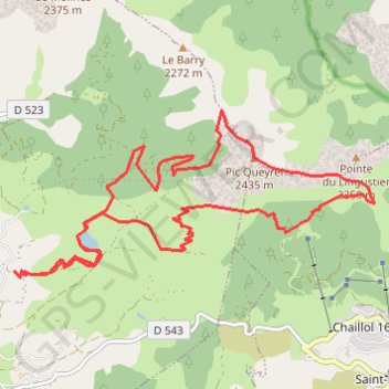Itinéraire Pic Queyrel en traversée, distance, dénivelé, altitude, carte, profil, trace GPS