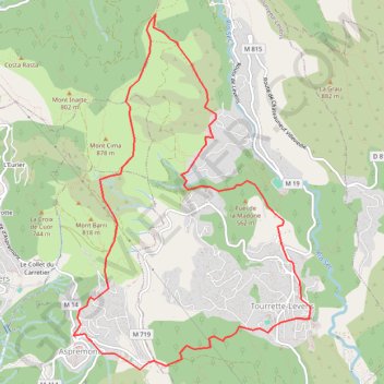 Itinéraire Tourrette-Levens - Mont Cima en boucle, distance, dénivelé, altitude, carte, profil, trace GPS