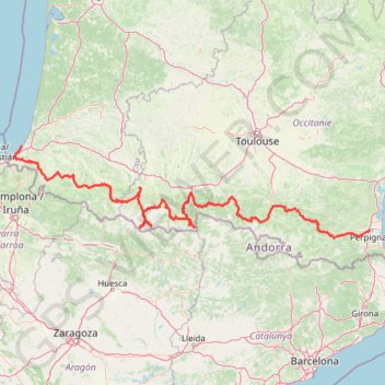 Itinéraire GPSwerk-Tour/Track: 15-Frankreich-Pyrenäen, distance, dénivelé, altitude, carte, profil, trace GPS