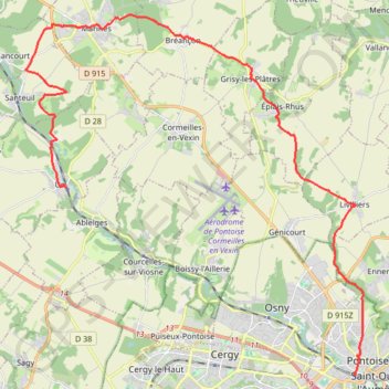 Itinéraire GR1 De la Porte Maillot (Paris) à Nesles-la-Vallée (Val-d'Oise), distance, dénivelé, altitude, carte, profil, trace GPS