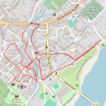 Itinéraire La Balade dans la ville de Meung-sur-Loire, distance, dénivelé, altitude, carte, profil, trace GPS