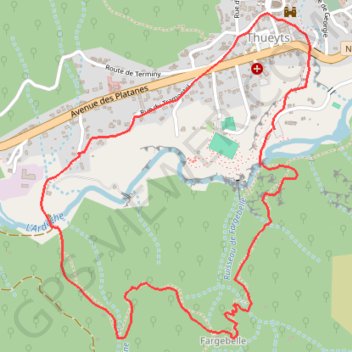 Itinéraire Thueyts Pont du diable, distance, dénivelé, altitude, carte, profil, trace GPS
