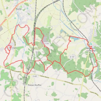 Itinéraire Claix sentier bleu 37 kms, distance, dénivelé, altitude, carte, profil, trace GPS