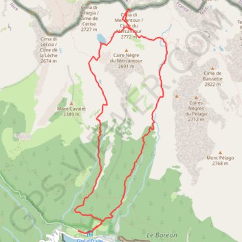 Itinéraire Lac et cime du mercantour, distance, dénivelé, altitude, carte, profil, trace GPS