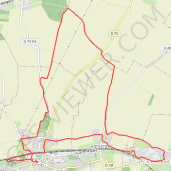 Itinéraire Aubigny-en-Artois, distance, dénivelé, altitude, carte, profil, trace GPS