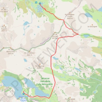 Itinéraire Aygues cluses - lac d'aumar, distance, dénivelé, altitude, carte, profil, trace GPS
