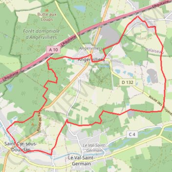 Itinéraire Angervilliers - Saint-Cyr-sous-Dourdan, distance, dénivelé, altitude, carte, profil, trace GPS