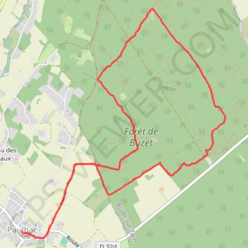 Itinéraire Forêt de Buzet, distance, dénivelé, altitude, carte, profil, trace GPS