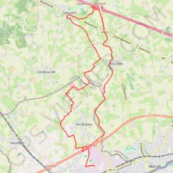 Itinéraire VTT B - Belgique, distance, dénivelé, altitude, carte, profil, trace GPS