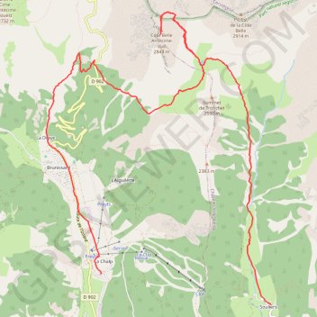 Itinéraire Queyras-Viso Étape 07 : Souliers - La Chalp, distance, dénivelé, altitude, carte, profil, trace GPS