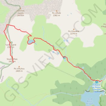 Itinéraire Lac d'Aule, distance, dénivelé, altitude, carte, profil, trace GPS