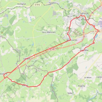 Itinéraire Domérat Cyclisme sur route, distance, dénivelé, altitude, carte, profil, trace GPS
