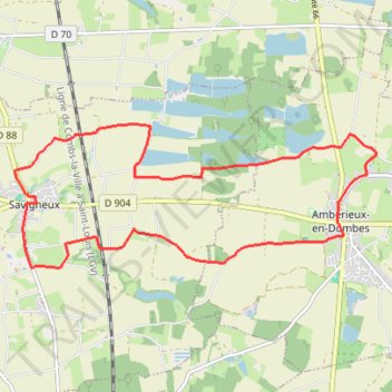 Itinéraire Circuits des étangs de Savigneux et d'Ambérieux-en-Dombes, distance, dénivelé, altitude, carte, profil, trace GPS