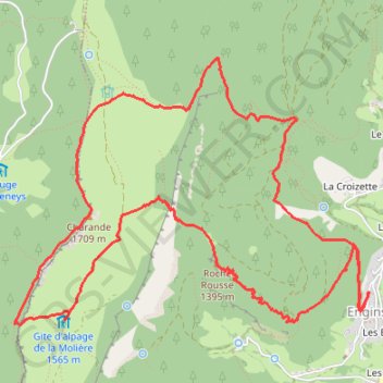 Itinéraire Plateau de la Molière par le Pas de la Lose, distance, dénivelé, altitude, carte, profil, trace GPS