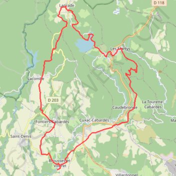Itinéraire Montagne Noire Lac La Prade, distance, dénivelé, altitude, carte, profil, trace GPS