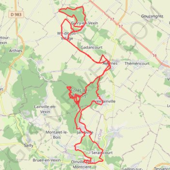Itinéraire Oinville 2023, distance, dénivelé, altitude, carte, profil, trace GPS