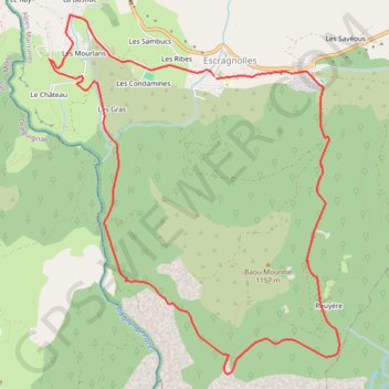 Itinéraire Escagnolles, distance, dénivelé, altitude, carte, profil, trace GPS