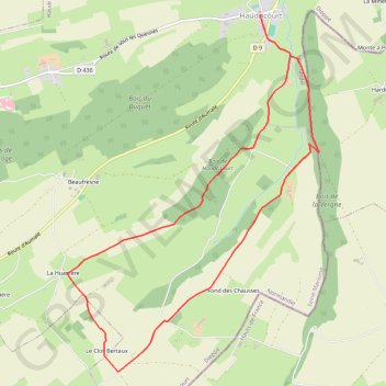 Itinéraire La Huanière - Haudricourt, distance, dénivelé, altitude, carte, profil, trace GPS
