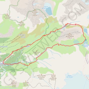 Itinéraire Le Col de la Vanoise, distance, dénivelé, altitude, carte, profil, trace GPS