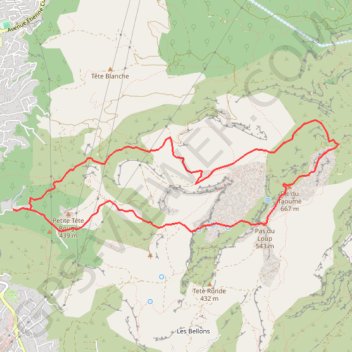 Itinéraire Allauch - LeTaoumé col de Baume sourde, distance, dénivelé, altitude, carte, profil, trace GPS