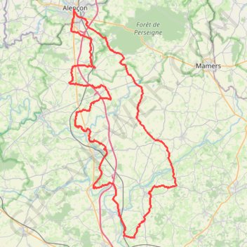 Itinéraire Voie 2DB-B10 - Alençon - St-Germain-sur-Sarthe - Alençon, distance, dénivelé, altitude, carte, profil, trace GPS