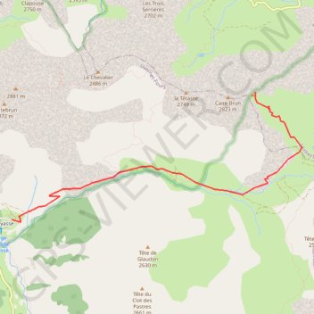 Itinéraire Sommet de Caire Brun, distance, dénivelé, altitude, carte, profil, trace GPS