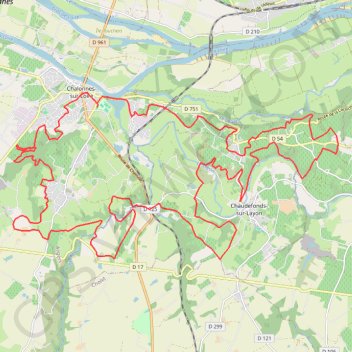 Itinéraire Corniche Angevine parcours VTT 50 km, distance, dénivelé, altitude, carte, profil, trace GPS