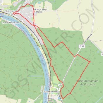 Itinéraire Rando du forêt de Barbeau, distance, dénivelé, altitude, carte, profil, trace GPS