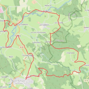 Itinéraire Le Velay des 3 Rivières - Le Circuit des Clochers Saint-Romain-Lachalm, distance, dénivelé, altitude, carte, profil, trace GPS