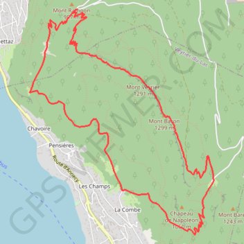 Itinéraire Mont Veyrier, distance, dénivelé, altitude, carte, profil, trace GPS
