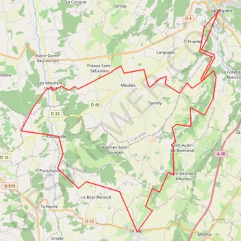 Itinéraire Rando Orbec, distance, dénivelé, altitude, carte, profil, trace GPS