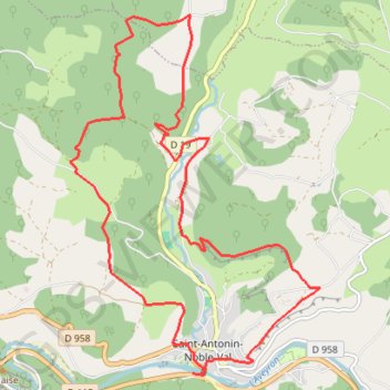 Itinéraire Saint Antonin Niboussou Dourgne, distance, dénivelé, altitude, carte, profil, trace GPS