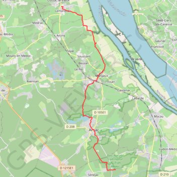 Itinéraire Lamarque--Ermitage Lamouroux, distance, dénivelé, altitude, carte, profil, trace GPS