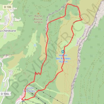 Itinéraire Marche nordique Les Ramées, distance, dénivelé, altitude, carte, profil, trace GPS