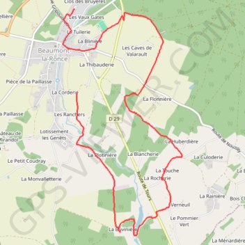 Itinéraire Beaumont la ronce, distance, dénivelé, altitude, carte, profil, trace GPS