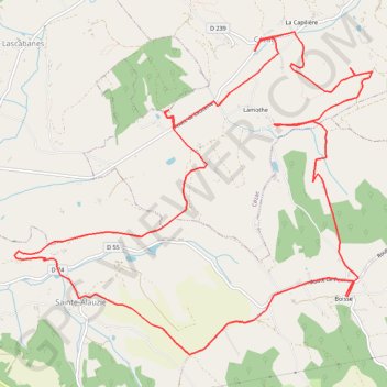 Itinéraire Boucle de Cézac via le moulin de Boisse, distance, dénivelé, altitude, carte, profil, trace GPS